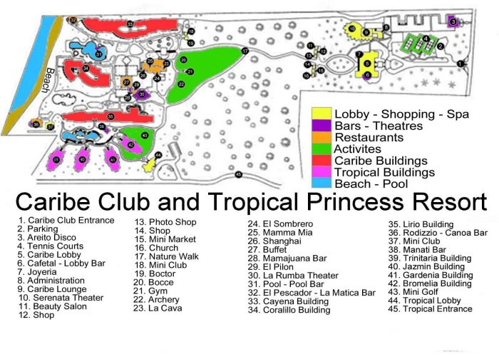 Mapa Caribe Club Princess